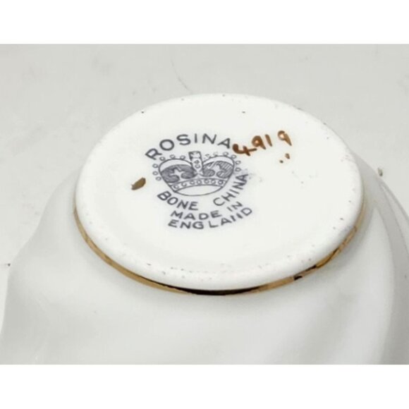Vintage Rosina Bone China Tea Cup & Saucer Set With Floral Design 4919 - Picture 5 of 6